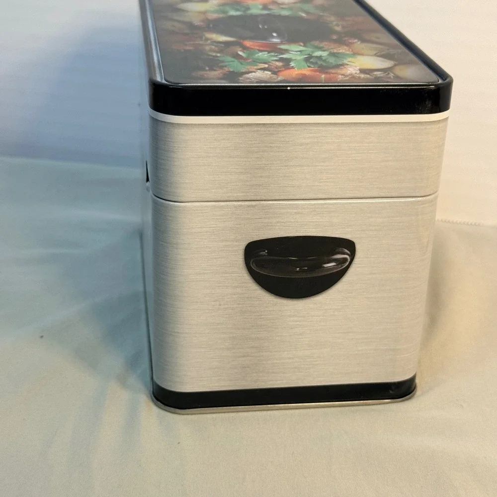 Crock-Pot Recipe Card Collection Tin Box with Slow Cooker Recipes Collectible